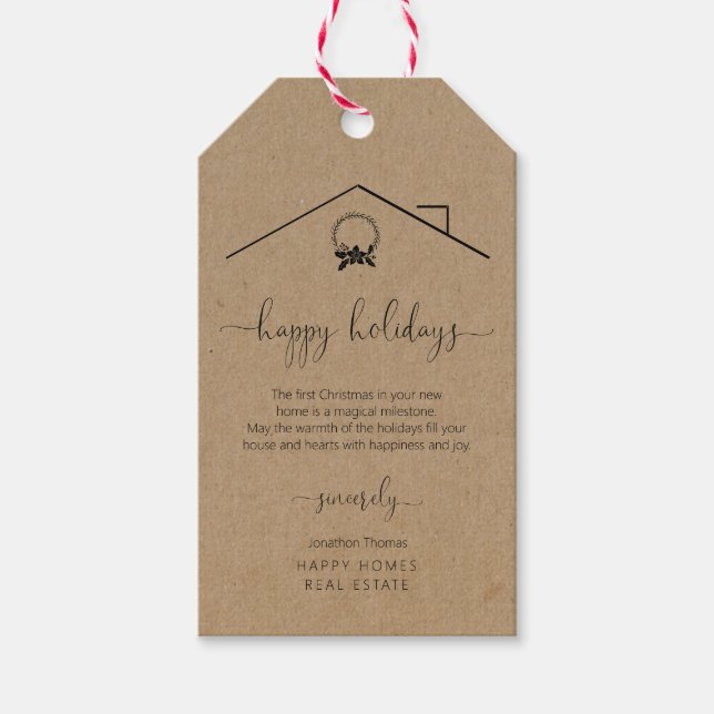 Realtor New Home Christmas Gift Tag (Front)