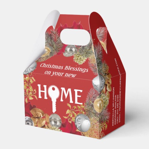 Realtor NEW HOME Closing Gift CHRISTMAS Favor Boxes