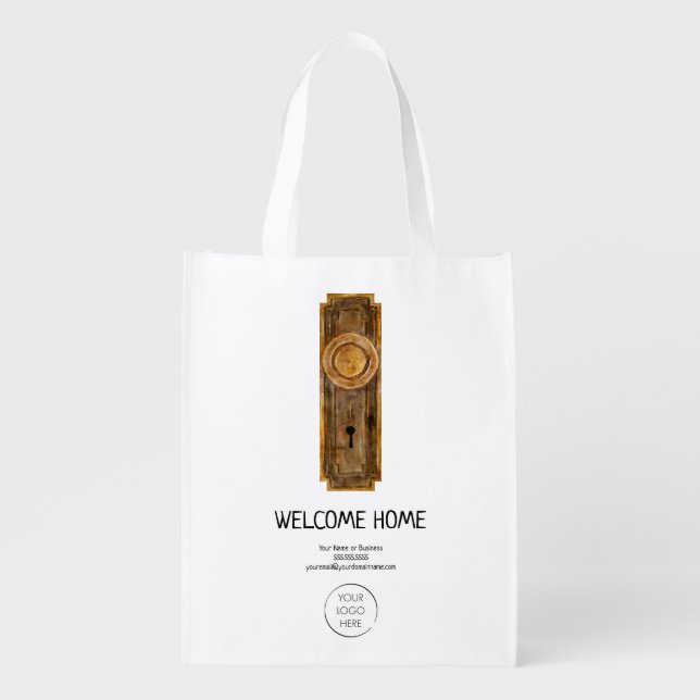 Realtor New Home Congratulations Housewarming Grocery Bag (Front)