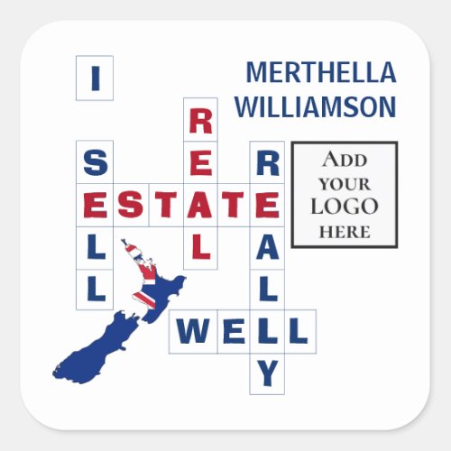 Realtor NEW ZEALAND Logo Real Estate Square Sticker