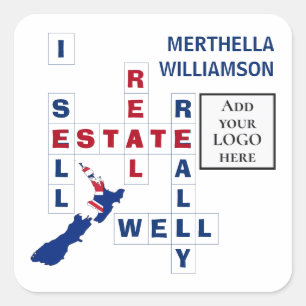 Realtor NEW ZEALAND Logo Real Estate Square Sticker