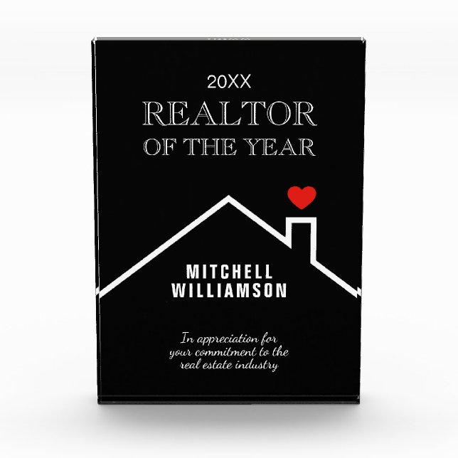 Realtor of the Year Acrylic Award (Front)