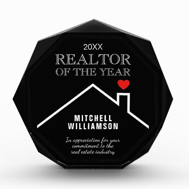 Realtor of the Year Large Acrylic Award (Front)