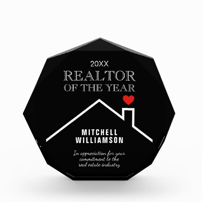 Realtor of the Year Medium Acrylic Award (Front)