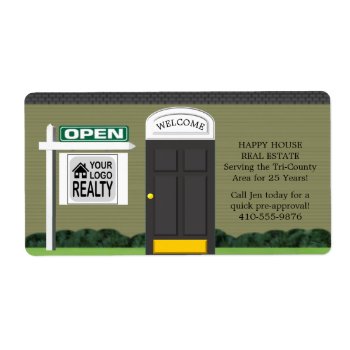 Realtor Open House Wooden Sign Gray House Label by VisionsandVerses at Zazzle