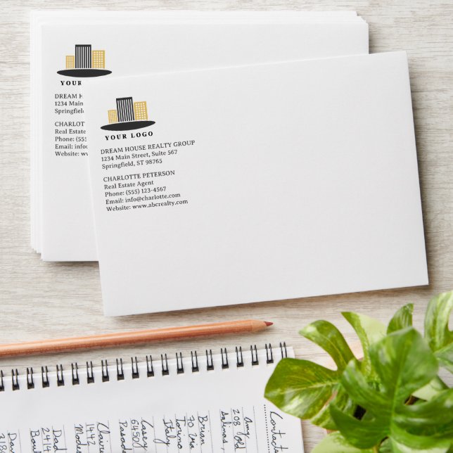 Realtor or Real Estate Agent Envelope (Stacked)