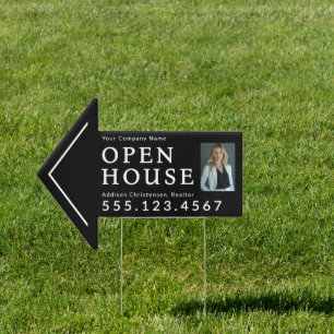 Realtor Photo Arrow Open House Yard Sign
