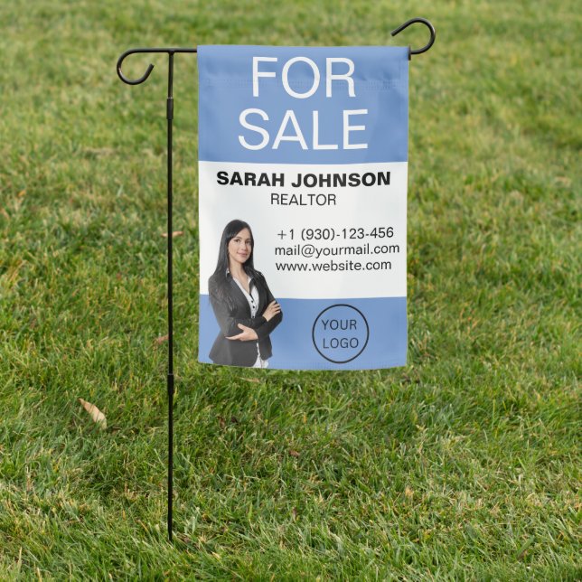 Realtor Photo For Sale Outdoor Template Garden Flag (In SItu)