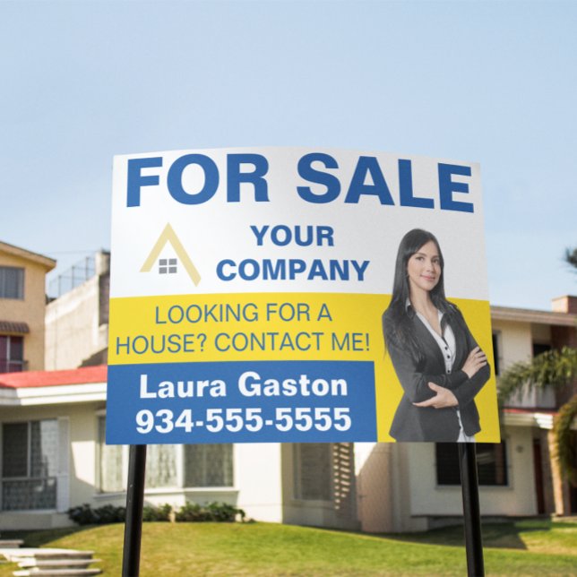 Realtor Photo For Sale Real Estate Sign (real estate for sale photo yard sign)