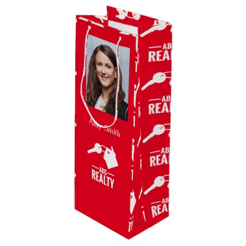 Realtor Photo Logo Red Wine Gift Bag