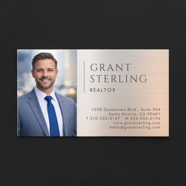 Realtor Photo Metallic Business Card (Creator Uploaded)