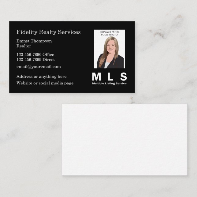 Realtor Photo MLS Business Cards (Front/Back)