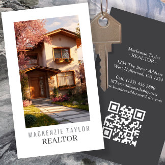 Realtor Photo Professional Personalized QR Code Business Card