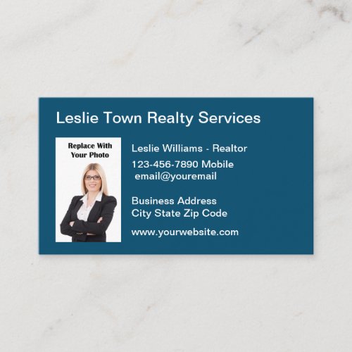 Realtor Photo Real Estate Business Cards