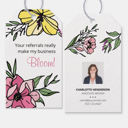 Realtor Photo Referral Thank You Gift Tags