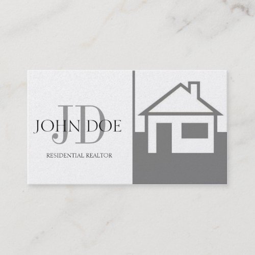 Realtor Platinum House/Monogram Business Card Templates