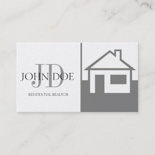Customizable Realtor Platinum House/Monogram Business Card Templates
