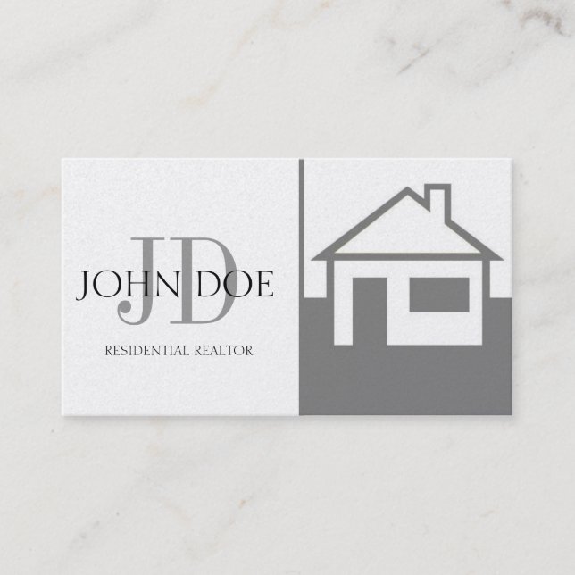 Realtor Platinum House/Monogram Business Card (Front)