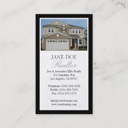 Realtor Platinum Photo Script Border Business Cards