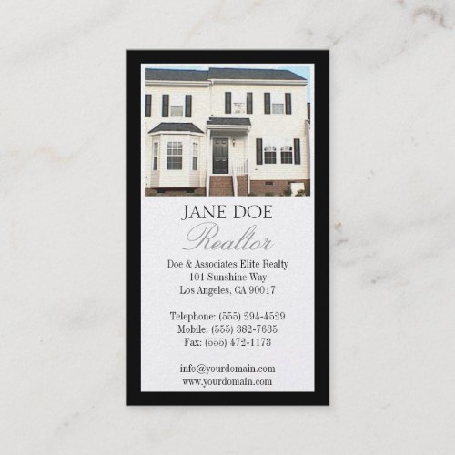 Realtor Platinum Photo Script Border Business Cards