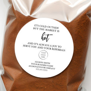 Realtor Pop By Marketing w/ Logo for Hot Chocolate Classic Round Sticker