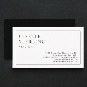 Realtor Professional Luxury Minimalist Black White Business Card