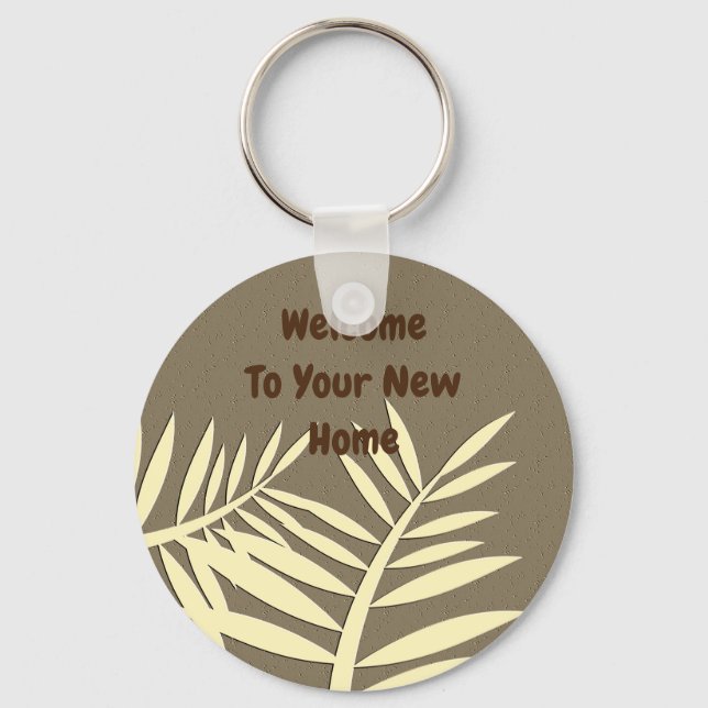 Realtor Promotion Leaf Silhouette Real Estate Keychain (Front)