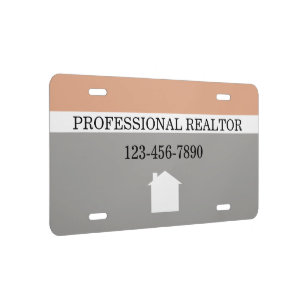 Realtor Promotional Car License Tag Plate