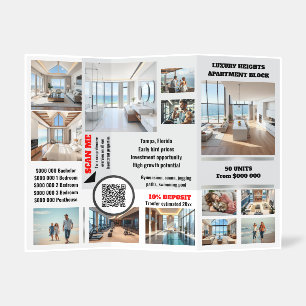 Realtor property developer advertizing red black brochure