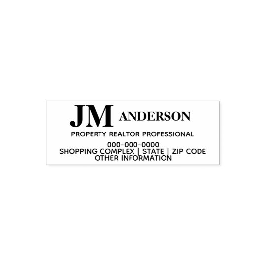 Realtor property professional monogram address self-inking stamp ...