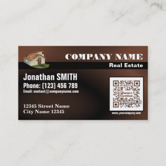 Realtor – QR code business card – Brown (QR447)