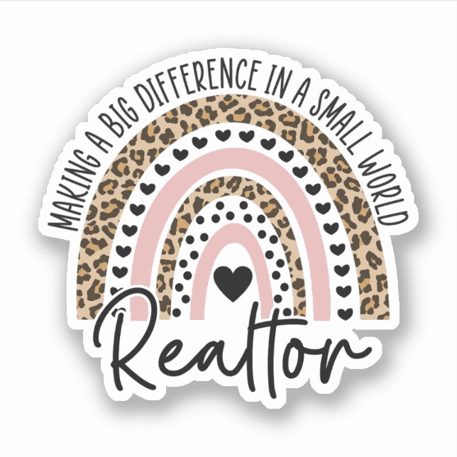 Realtor Rainbow, Real Estate, Realtor Gift Sticker (Front)