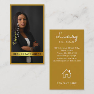 Realtor Real Estate Agent Add Photo Monogram Business Card