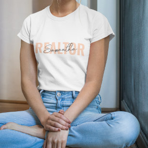 Realtor Real Estate Agent Blush Pink Monogram T-Shirt