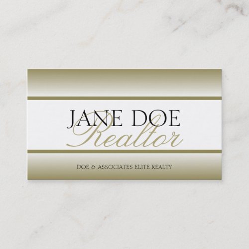 Realtor Real Estate Agent Broker Gold Script Fade Business Card Template