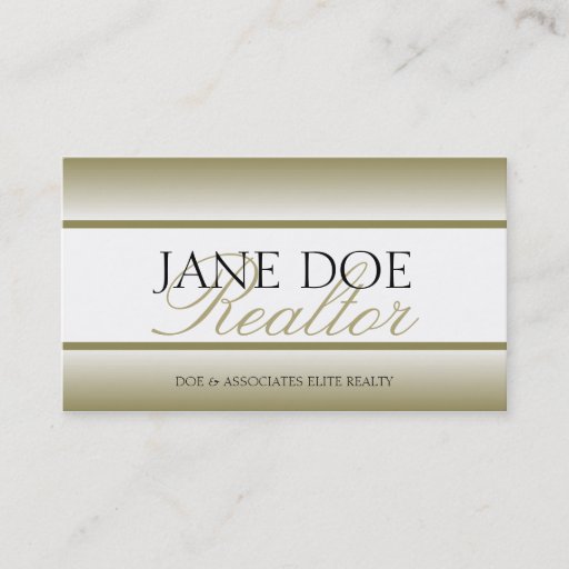Customizable Realtor Real Estate Agent Broker Gold Script Fade Business Card Template