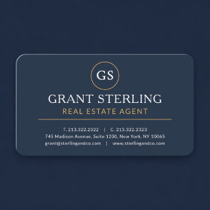 Realtor Real Estate Agent Navy Blue Professional Business Card