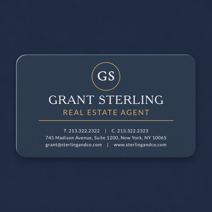 Realtor Real Estate Agent Navy Blue Professional Business Card