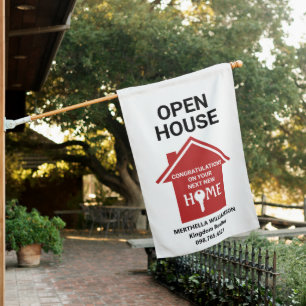 Realtor Real Estate Agent Open House Flag