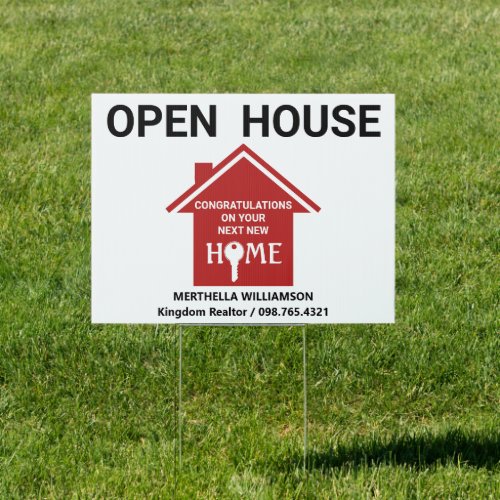 Realtor Real Estate Agent Open House Sign