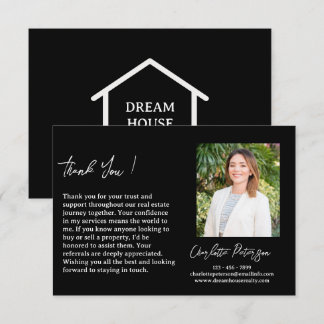 Realtor Real Estate Agent Referral &  Thank You Card