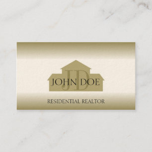 Realtor Real Estate Broker Agent Gold House Fade Business Card