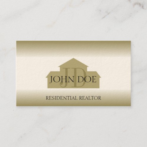 Realtor Real Estate Broker Agent Gold House Fade Business Card