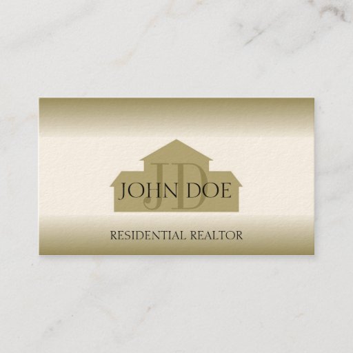Customizable Realtor Real Estate Broker Agent Gold House Fade Business Card Templates