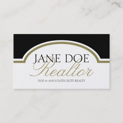 Customizable Realtor Real Estate Broker Agent Sales Gold Script Business Card Template