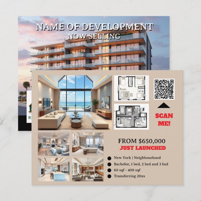 Realtor real estate custom property development postcard (Front/Back)