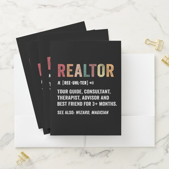 Realtor Real Estate Funny Quote Card Pocket Folder (In Situ)