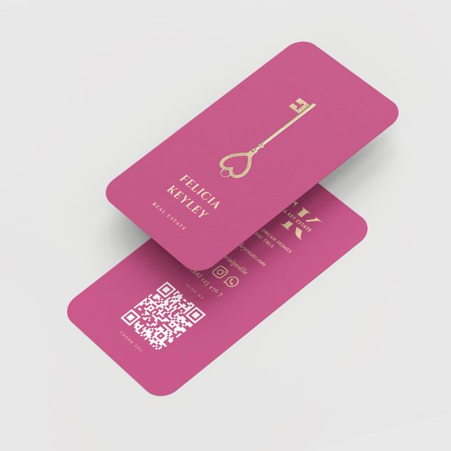Realtor Real Estate Monogram Modern Pink Business Card (Realtor Real Estate Monogram Modern Pink Business Card
)