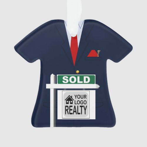 Realtor Red Tie Sold Sign Personalized Ornament