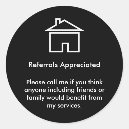 Realtor Referral Appreciation Classic Round Sticker